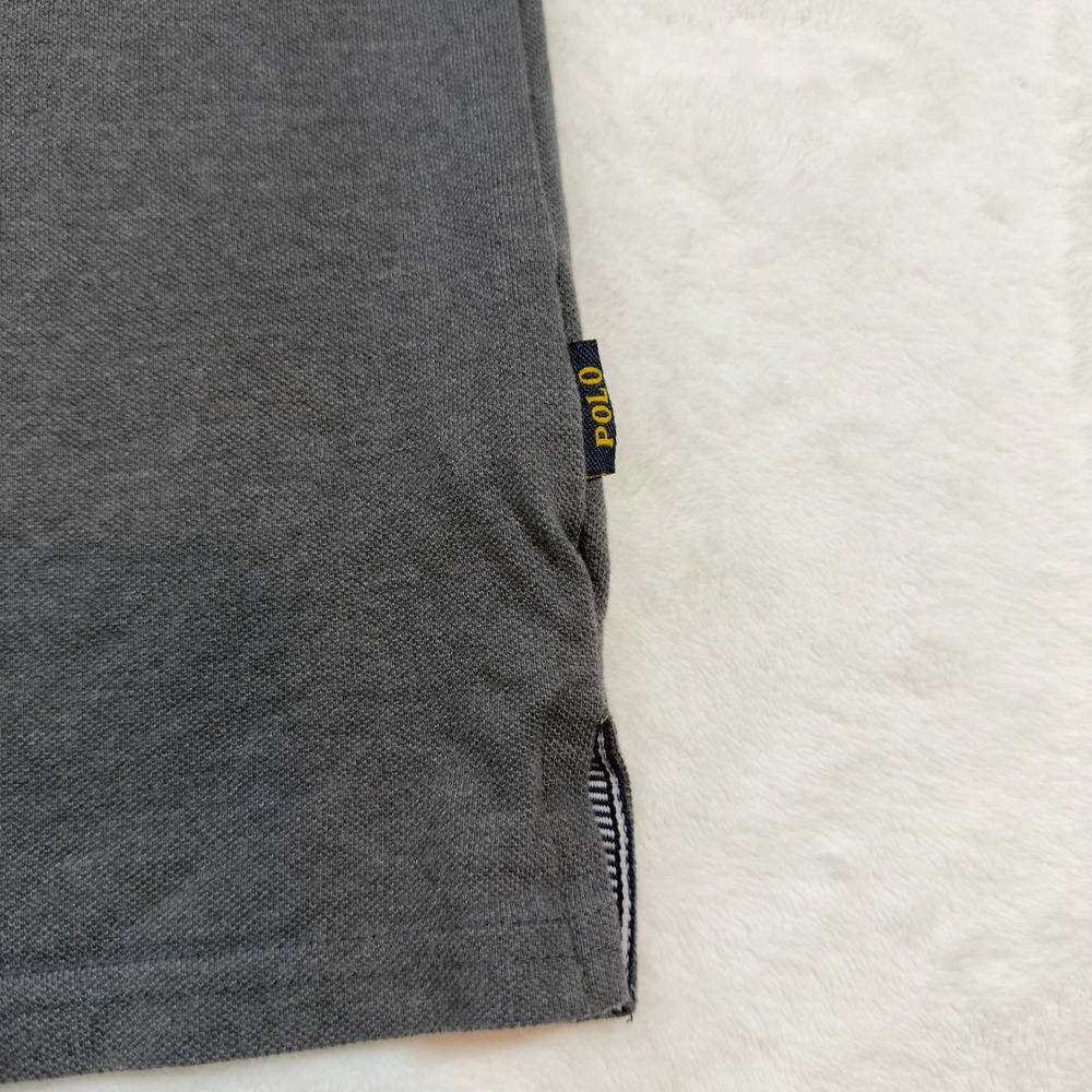 Polo Ralph Lauren Big Pony Polo Mens Medium Grey Good Custom Slim Fit Cotton - Picture 3 of 10